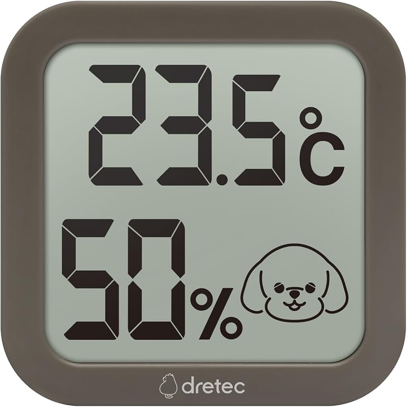 Dretec Termómetro/higrómetro para mascotas, Específico para mascotas, Perro, Gato, Termómetro, Higrómetro, Batería interior, Pantalla grande, Compacto, Pequeño, Elegante, Golpe de calor, Verano, Invierno, Prevención del calor, Prevención del frío,