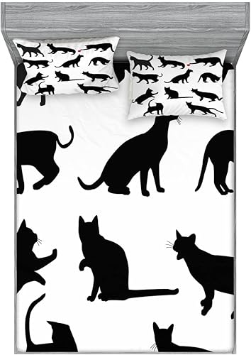 Miniatura 100 de Ambesonne Juego de sábanas bajeras y fundas de almohada occidentales, sombrero de vaquero con temática del salvaje oeste y cuerda de ganadería vieja