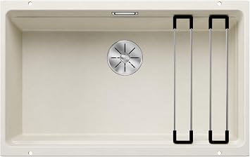 BLANCO ETAGON 700-U | SILGRANIT Sink in Soft White | Installation Type: undermount Installation | for 80 cm Wide Base cabinets | System Concept with Versatile ETAGON Rails | [73x46x21.2 cm]