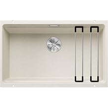 BLANCO ETAGON 700-U | SILGRANIT Sink in Soft White | Installation Type undermount Installation | for 80 cm Wide Base cabinets | System Concept with Versatile ETAGON Rails | [73x46x21.2 cm]
