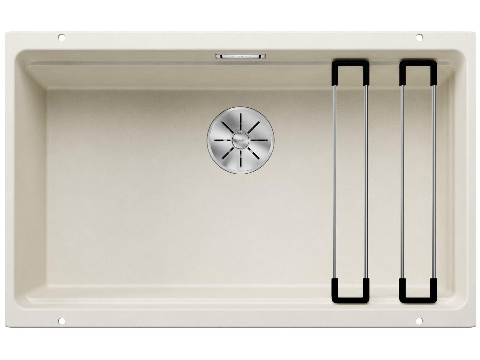 BLANCO ETAGON 700-U | SILGRANIT Sink in Soft White | Installation Type: undermount Installation | for 80 cm Wide Base cabinets | System Concept with Versatile ETAGON Rails | [73x46x21.2 cm]