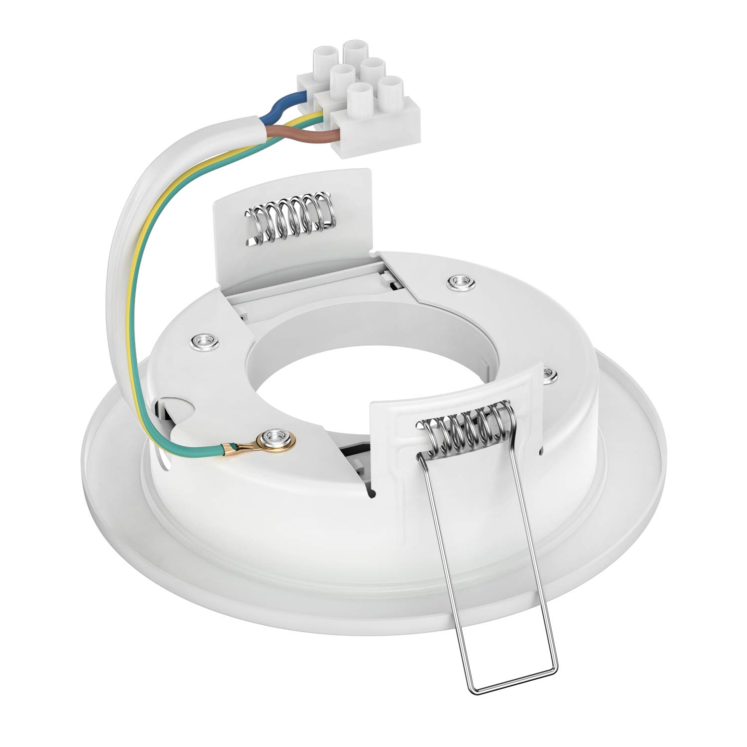 ledscom.de 10x plafonnier encastré ZOBE, blanc mat, rond, 107mm Ø, 1x GX53 max. 25W