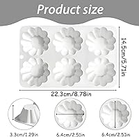 Vista 2 de Silicone Pudding Mold, 6-Cavity Nonstick Jello Dessert Making Tray, Custard Mold for Mousse Cake, Set of 2, White