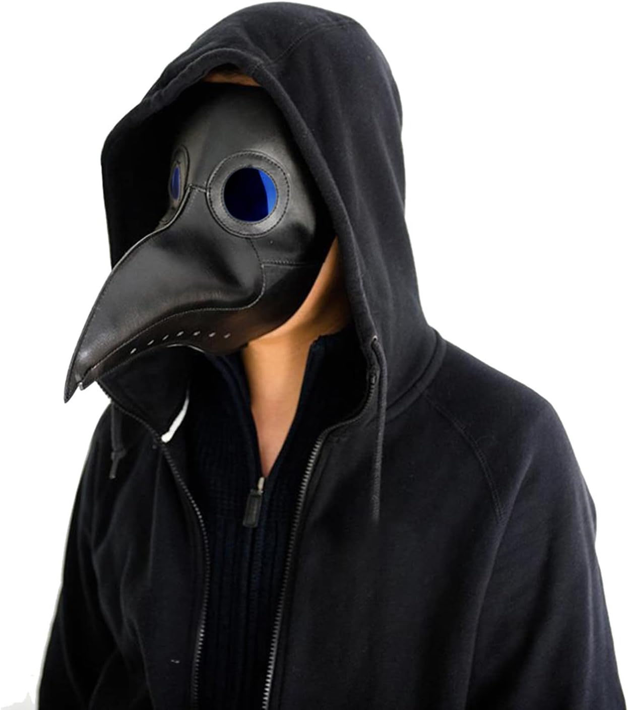ThinkTopPlague Doctor Bird Mask Long Nose Beak Cosplay Steampunk Halloween Costume Props, Black