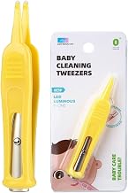 Baby Nasal Tweezers Nose Clamps Plastic Nasal Cleaning Tweezers LED Light Baby Care Round Head Baby Ear Nose Navel Cleaner Clip