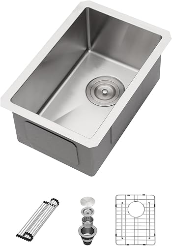 Sarlai Fregadero de cocina empotrado de 30 pulgadas, acero inoxidable de 30 pulgadas, fregadero de un solo cuenco de calibre 16, 30 x 18 pulgadas,