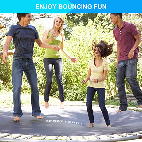 SPORTYOUTH Replacement Trampoline Jumping Mat, Fits 14ft Round Trampoline Frame with 88 V-Hooks Using 7" Springs, ONLY MAT, Springs not Included