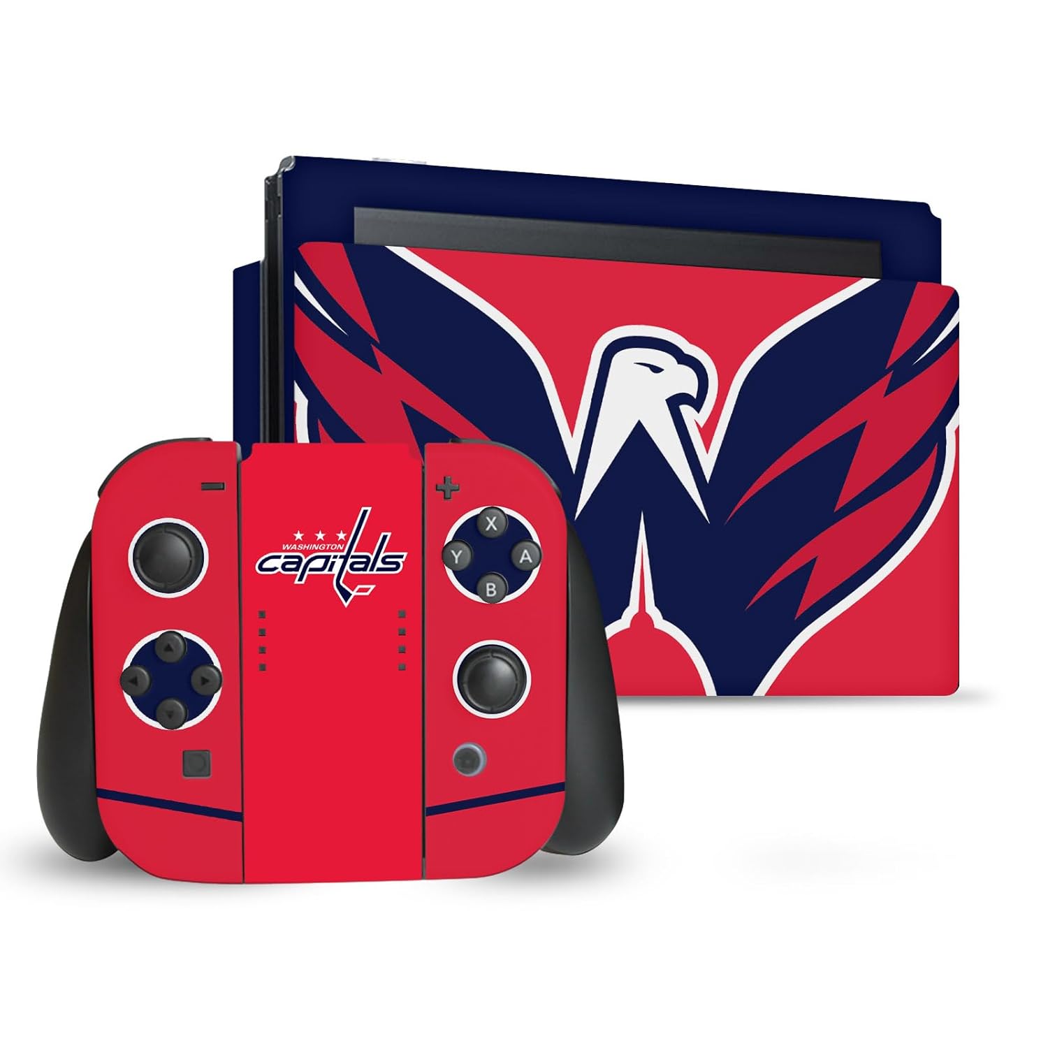 Head Case Designs Officially Licensed NHL Oversized Washington Capitals Vinyl Sticker Gaming Skin Decal Cover Compatible With Nintendo Switch Console & Dock & Joy-Con Controller Bundle