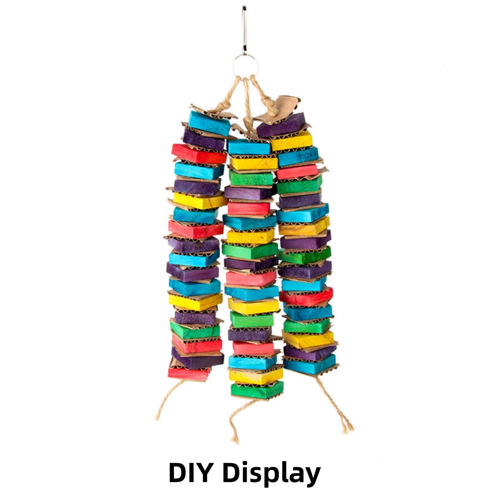 Bird Toys, Wood Wooden Colored 100pcs Parrot Toys, Multicolored Natural Wooden Blocks,African Grey Parrots, Macaws, Cockatoos, Parrot chew Toys - image 6