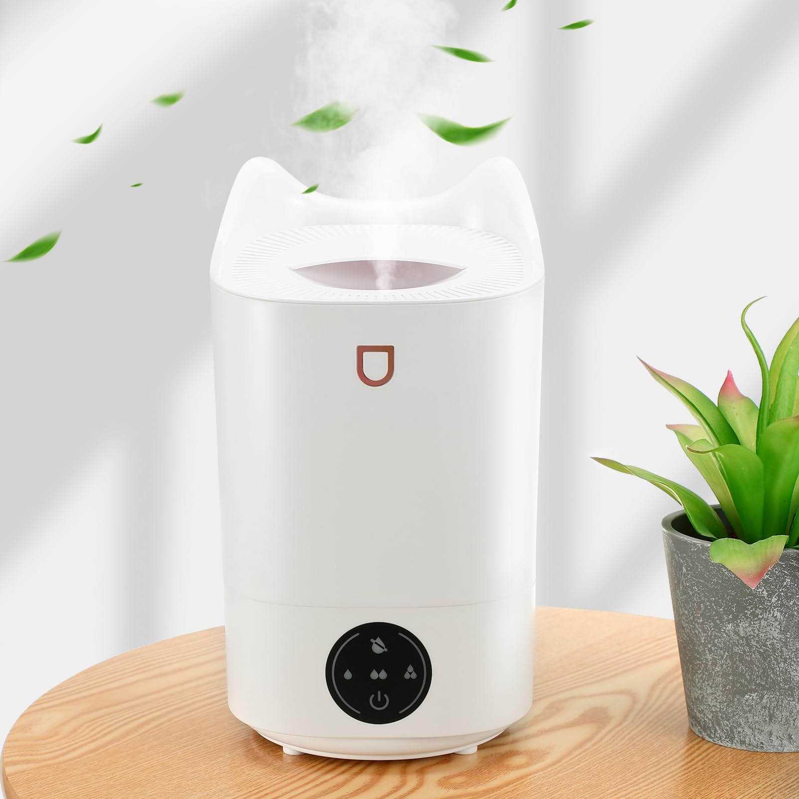 Umidificatore 3.1l Bianco Portatile in Plastica per Ufficio | Touch Screen Intuitivo, per Camera e Scrivania, Design Minimalista Elegante