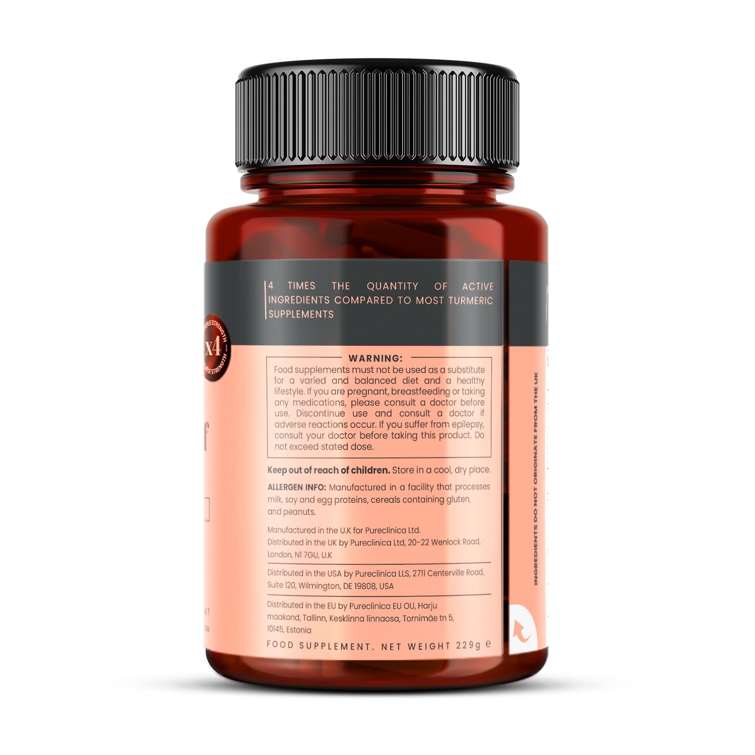 Curcumine de Curcuma - 1000mg x 1080 comprimés (6 bouteilles) – Contient 95% de Curcumine – Poudre de racine de Curcuma contenant des curcuminoïdes