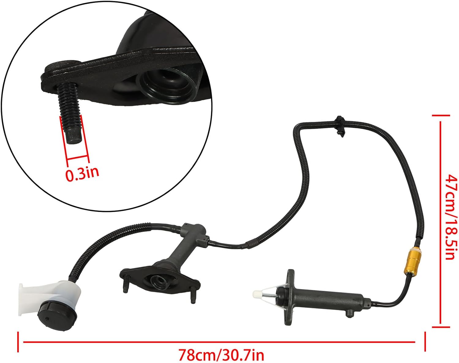 Pre-Filled Clutch Master Slave Cylinder Assembly Replacement for 2004-2009 Dakota 3.7L 2006-2009 Raider 3.7L Replacement for CC649048 5134623AE