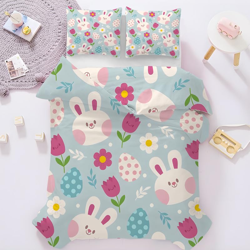 Parure de lit 220x240 cm en microfibres de couleur lapin avec housse de couette et taies