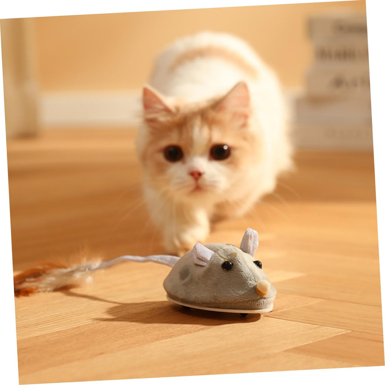 INOOMP 2piezas Juguete Interactivo para Gatos Ratón Eléctrico Recargable Simulación De Movimiento para Ejercicio y Diversión Interiores para Gatos Pequeños