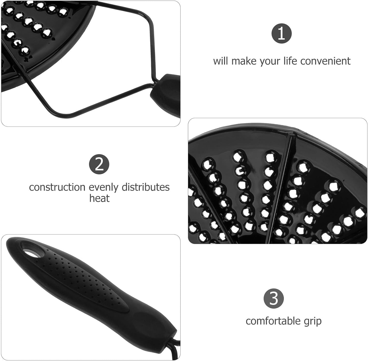 FUOYLOO Heat Diffuser Plate Enamel for Induction and Gas Stoves, Even Heat Distribution for Cooking Soup and Hot Milk, Black,