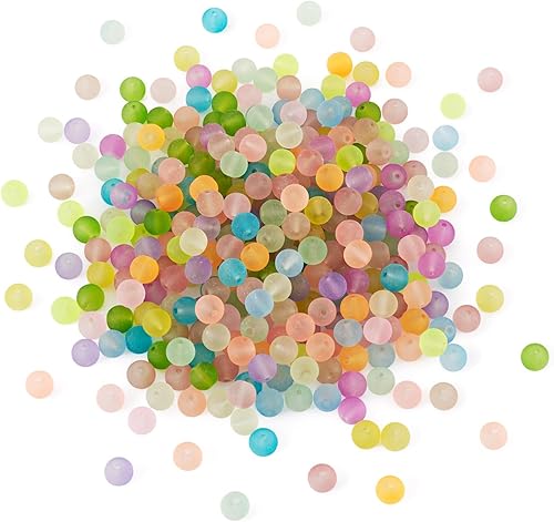 Craftdady - Cuentas sueltas redondas, Colores mixtos esmerilados, 8mm