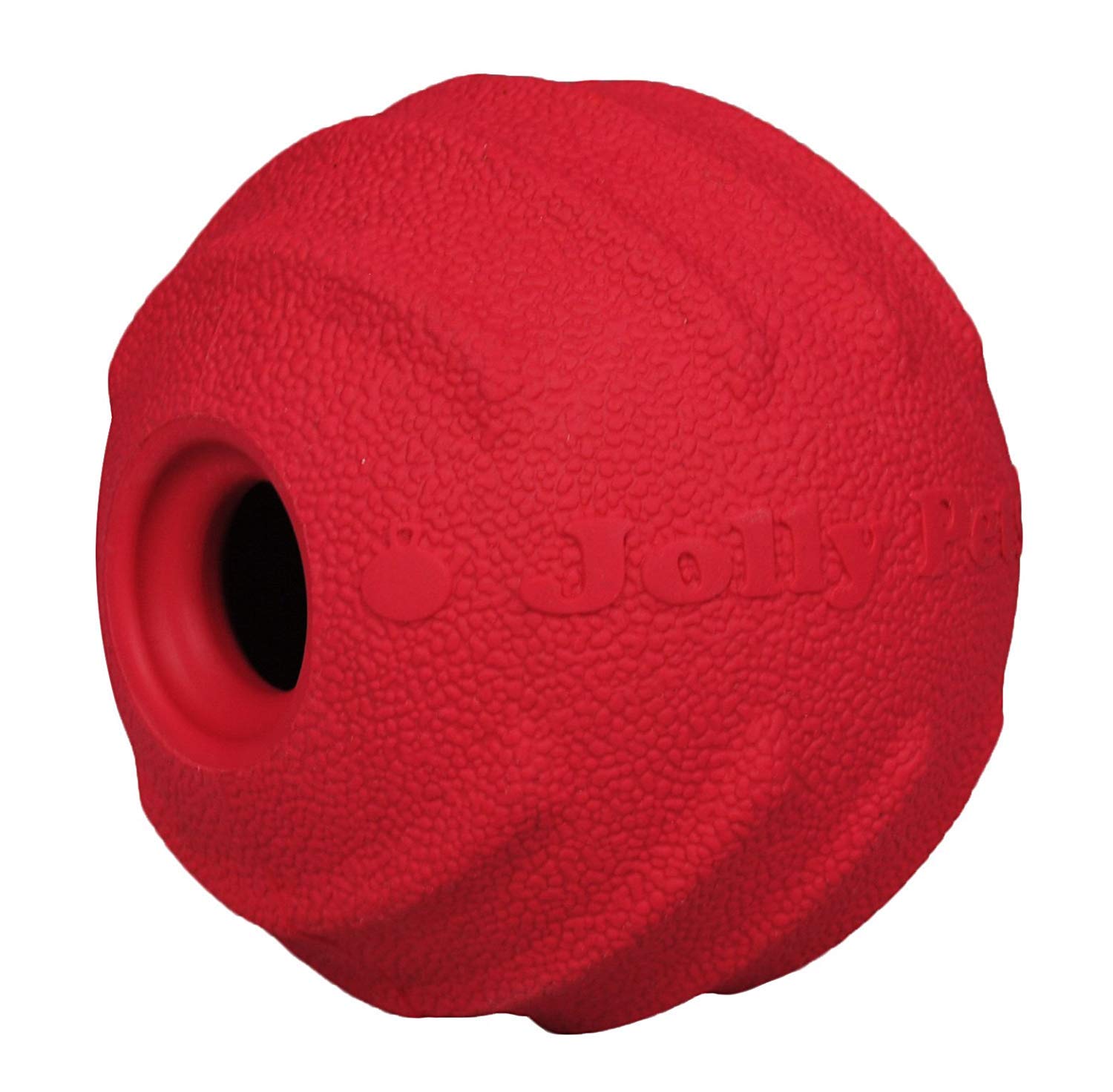 Jolly Pets Tuff Tosser Bouncing Ball Tog Toy Treat Holder 4 Inches Red All Breed Sizes