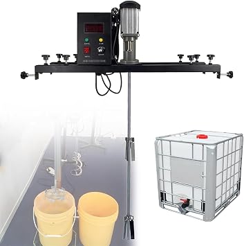 Electric IBC Bucket Mixer, Electric Tank Mixer Machine, 980W 0-3000 Free Speed Adjustment, Motor Noise is As Low As 45 Decibels, for Ink Dissolver Agitator,PackagebPackageb