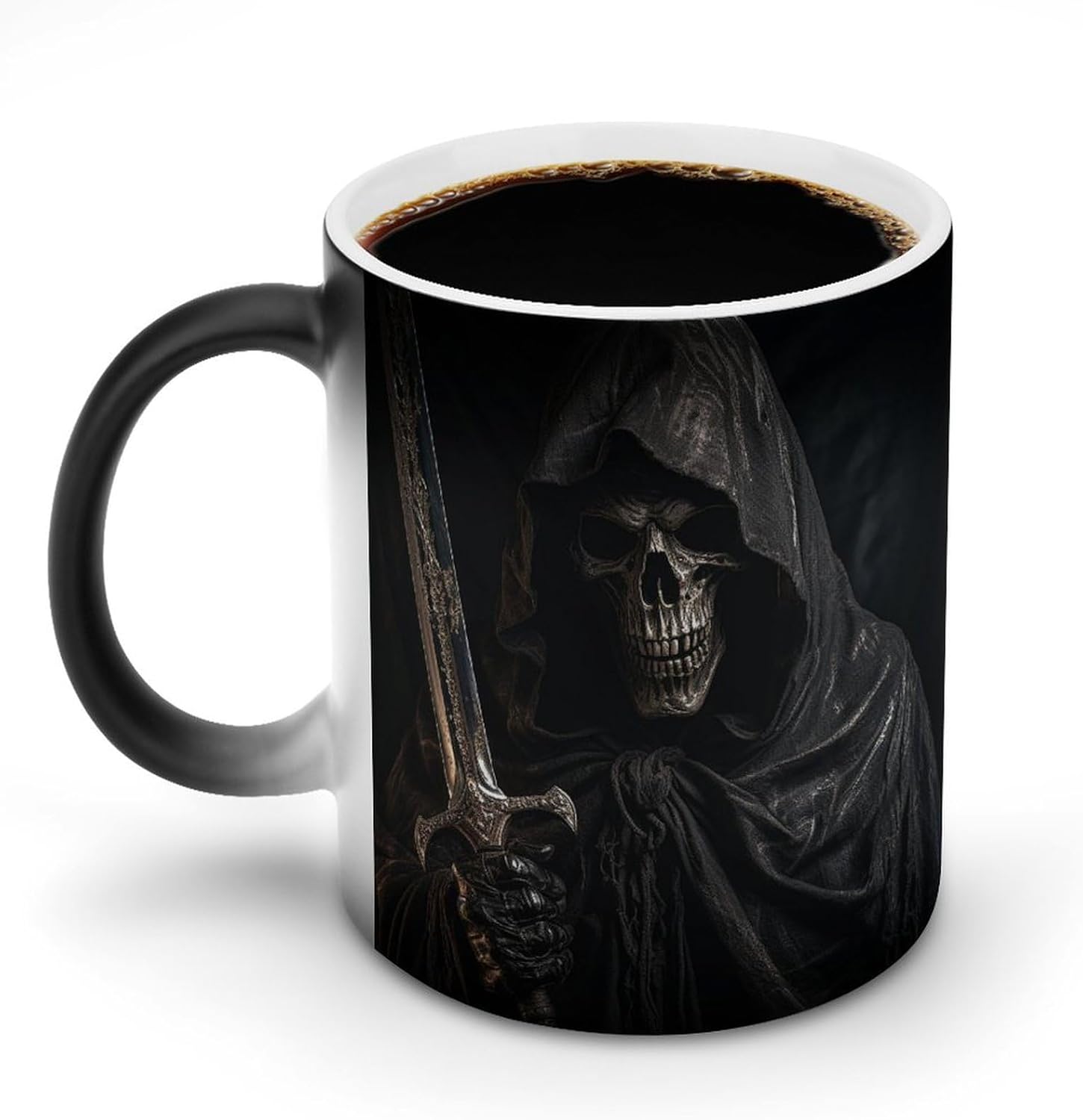 Color Changing Cups,Skeleton in Robe Printed 11 Oz Ceramic Cups for Birthday Men Women