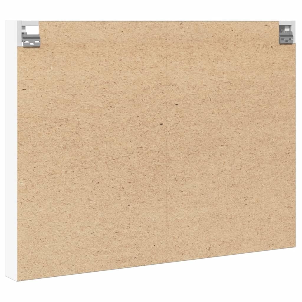 vidaXL Witryna, biała, 100x8,5x75 cm, materiał drewnopochodny, witrynka, szafka ścienna, witryna ścienna, szafki witrynowe, szafka wisząca