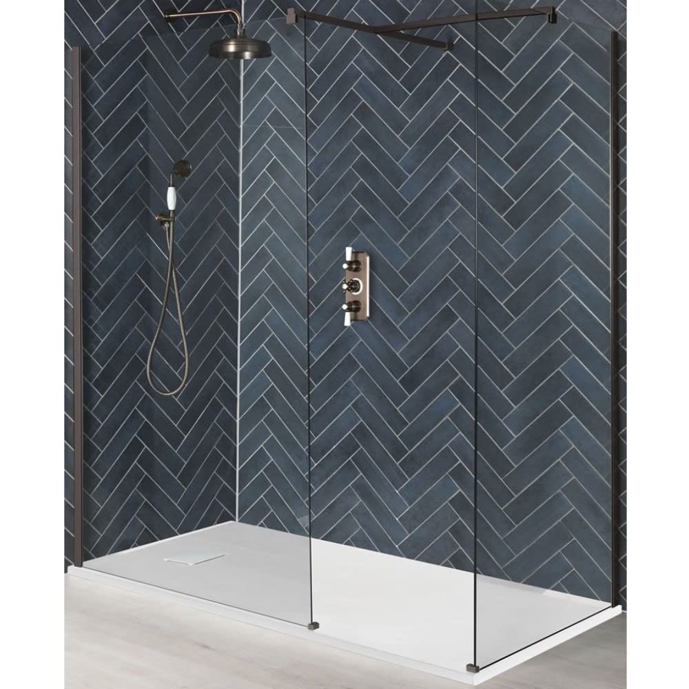 Milano Rosso Matte Bronze Corner Shower Enclosure White Tray - 1500mm x 800mm