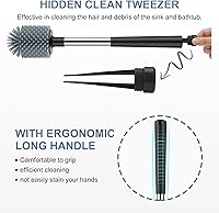 Vista 3 de SetSail Escobilla de inodoro de silicona y soporte para inodoro automáticos para baño con soporte, cepillo limpiador de inodoro ventilado para Negro