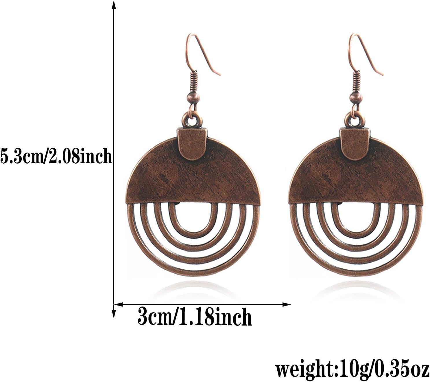 Vintage Bohemian Dangle Earrings for Women Retro Geometric Round Earrings Hollow Out Sculpted Ethnic Earrings Boho Statement Earrings for Women - Image 4