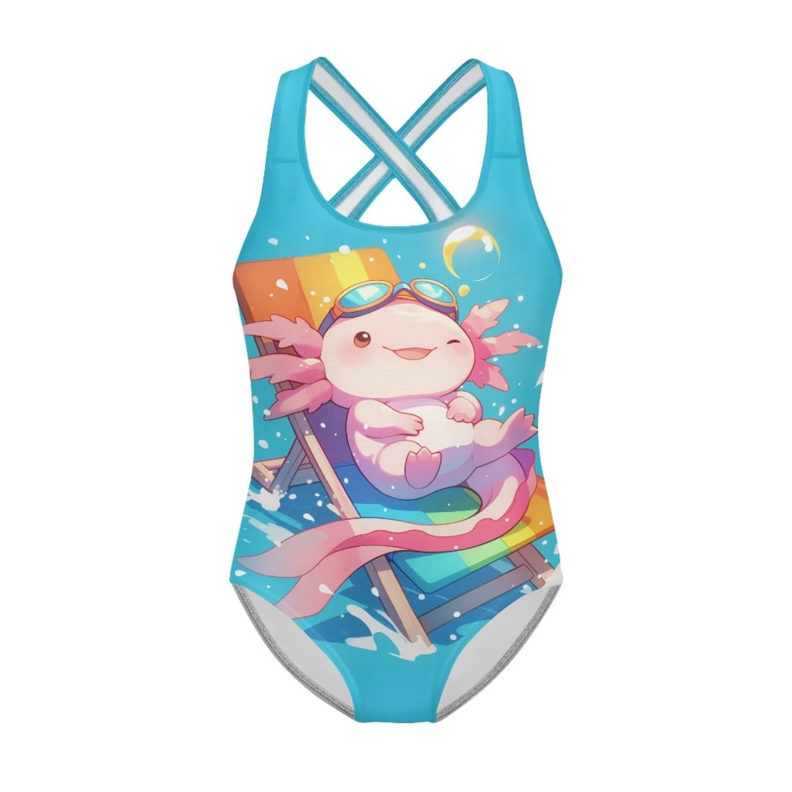 Girls Swimsuit Criss Cross Back 1-Piece Summer Beach Swiwmear