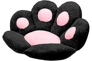Cute Cat Paw Shaped Cushion Chair, Plush & Comfy Kawaii Seat for...