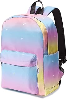 BIGHAS Lightweight Kids Backpack For School Boys and Girls, Preschool Kindergarten, Primary School, Daily Medium Size 3-14 Years Old (Rainbow2)