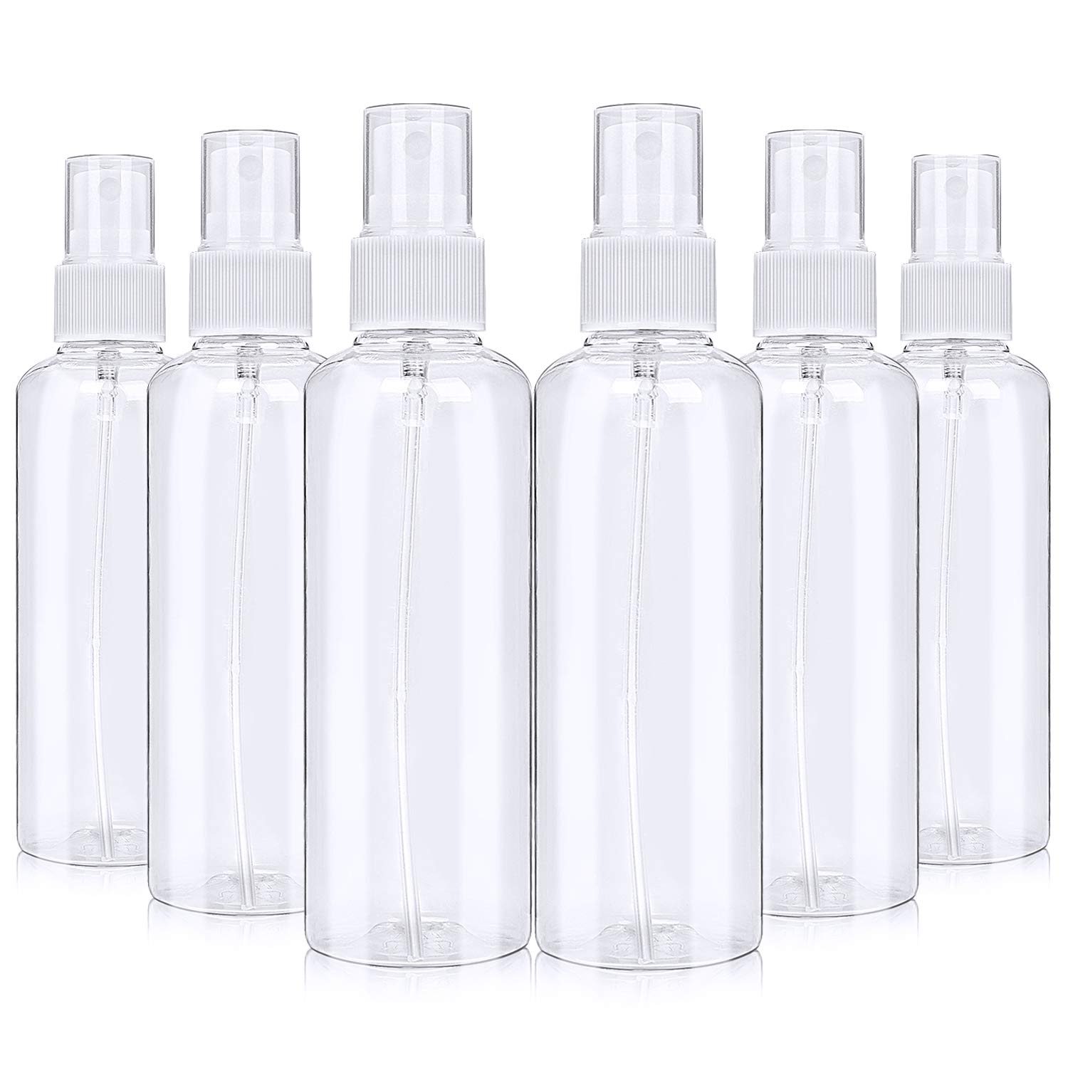 VEGOLS Clear Spray Bottles, 6 Pack 3.4 Oz (100 ML) Small Spray Bottle for Cleaning Solutions, Essential Oils, Travel and Daily Life- Clear