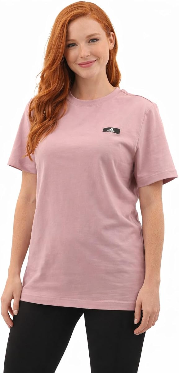 Camiseta de manga corta con etiqueta para mujer