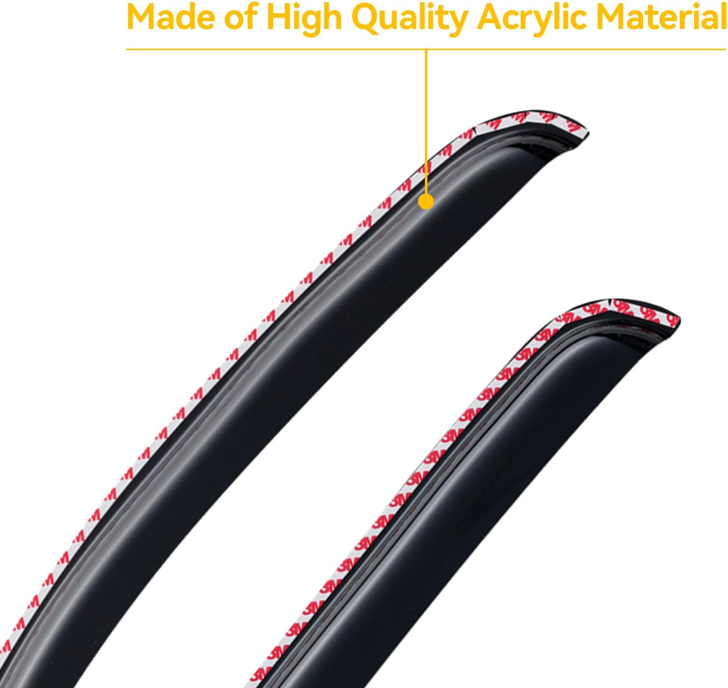 in-Channel Window Visors Rain Guards for 2007-2013 Chevy Silverado/GMC Sierra 1500/Avalanche Crew Cab, Window Vent Wind Shades Deflectors for 07-14 Silverado/Sierra 2500HD 3500HD Crew