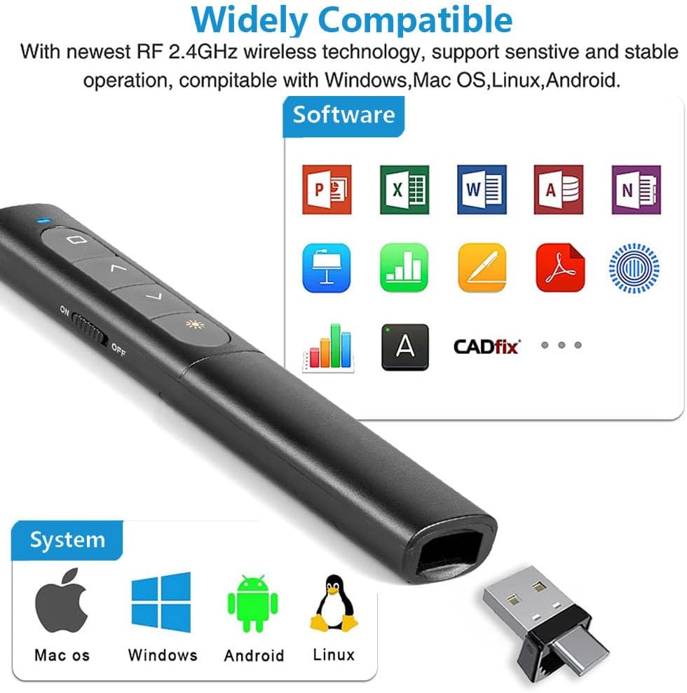 Detailed button layout of VOVIGGOL K71 Wireless Presenter