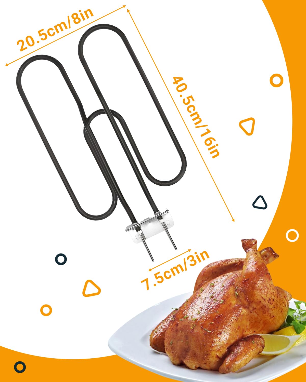 Semaiki Élément Chauffant de Rechange Compatible avec Weber 66631 80342 80343 65620 Q140 Q1400 Serie en Acier Inoxydable pour Barbecue