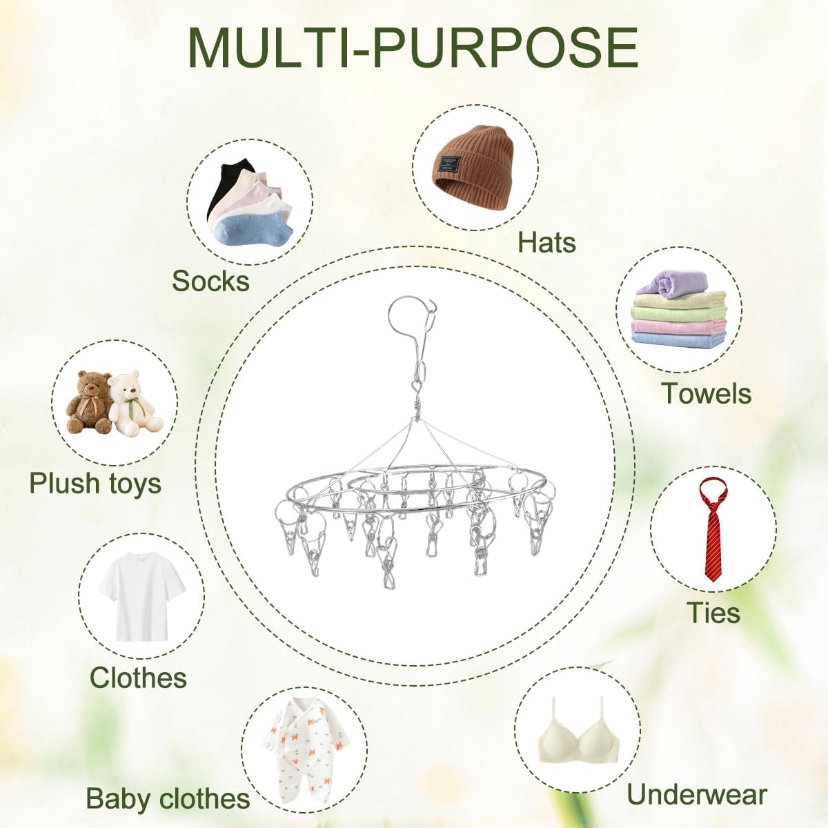 4Pcs Hanging Drying Rack for Herbs, Macrame Flower Drying Rack with 20 Stainless Herb Dryer Hooks Space Saving Flower for Fresh and Aromatic