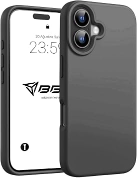 Babilden iPhone 16  le Uyumlu K l f  nce Ve Dayan kl  S v  Silikon 3 Katmanl  Tam Kaplamal   k Yumu ak Jel Hissi Y ksek Kalite Kau uk Telefon K l f  Antrasit Siyah