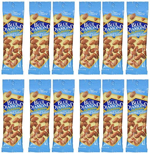 Blue Diamond Almonds, 1.5oz tubes, Roasted Salted, 12 ea