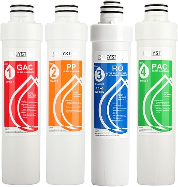 Water Filter PP GAC RO PAC Reverse Osmosis Replacement Water Filter, Water Filter Purifier Drinking Treatment Under-sink & Countertop Filtration(A set)
