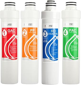Water Filter PP GAC RO PAC Reverse Osmosis Replacement Water Filter, Water Filter Purifier Drinking Treatment Under-sink & Countertop Filtration(A set)