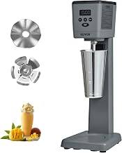 VEVOR Milkshake Maker, 375W Electric Milkshake Machine, Single Head Drink Mixer Blender Machine, LED Intelligent Microswitch, 3-Speed Milkshake Mixer with 820 ml Stainless Steel Cup
