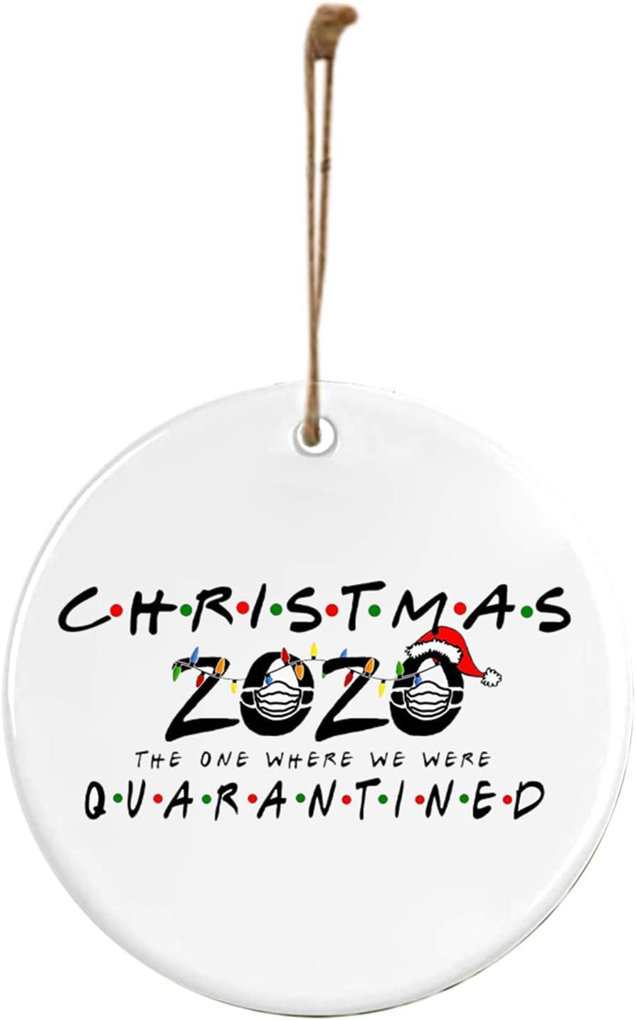 Sujing Christmas Ornament 2020/XMAS Decorations,Peace & Happiness Decorations ,More Choices (2020 Blue Mask): Kitchen & Dining