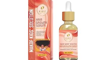 HAIR GROWTH OIL FOR KIDS. Blend of Naturals oils to stimulate scalp. for Fuller and Thicker Hair. 100% Vegan. Results Visible in 30 days. 30ml