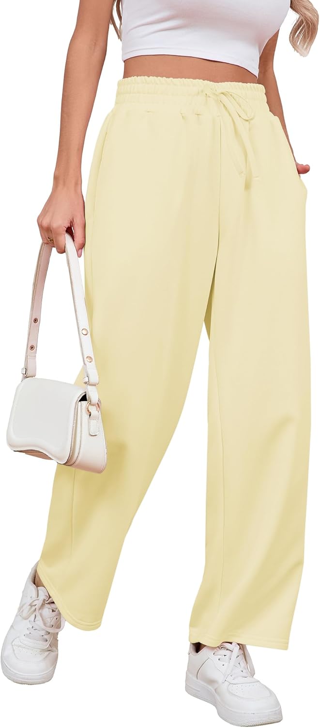 Wide Leg Sweatpants Women Baggy Lounge Sweat Pants with Pockets Casual High Waist Drawstring Work Athletic Joggers - Image 6