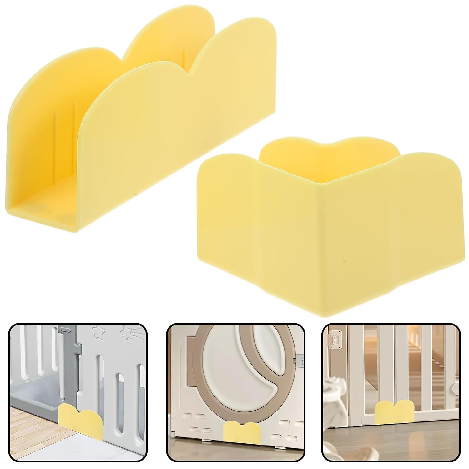 Playpen Stabilizer Clips 2-Pack Anti-Slip Plastic Baby Play Yard Bases 7.20X2.36X1.57 Inches Floor Support for Baby Fence Fixer
