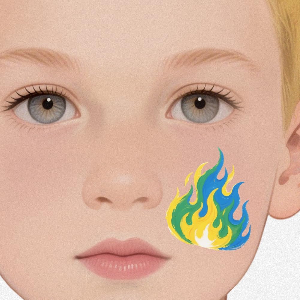 2PCS Face Painting Practice Board, Reusable Makeup Practice A4 Board Facial Paint Exercise Template Stage Festival Carnival Makeup Training Sheet for Face Painter (Blonde hair)