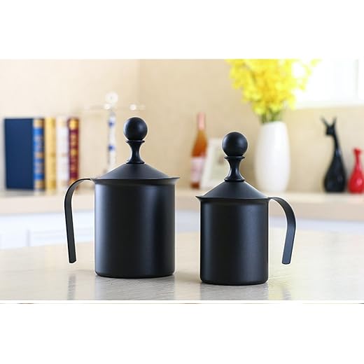 MERISHOPP 1Pc Cappuccino Milk Bubble Pot Fine Mesh Hand Pum
