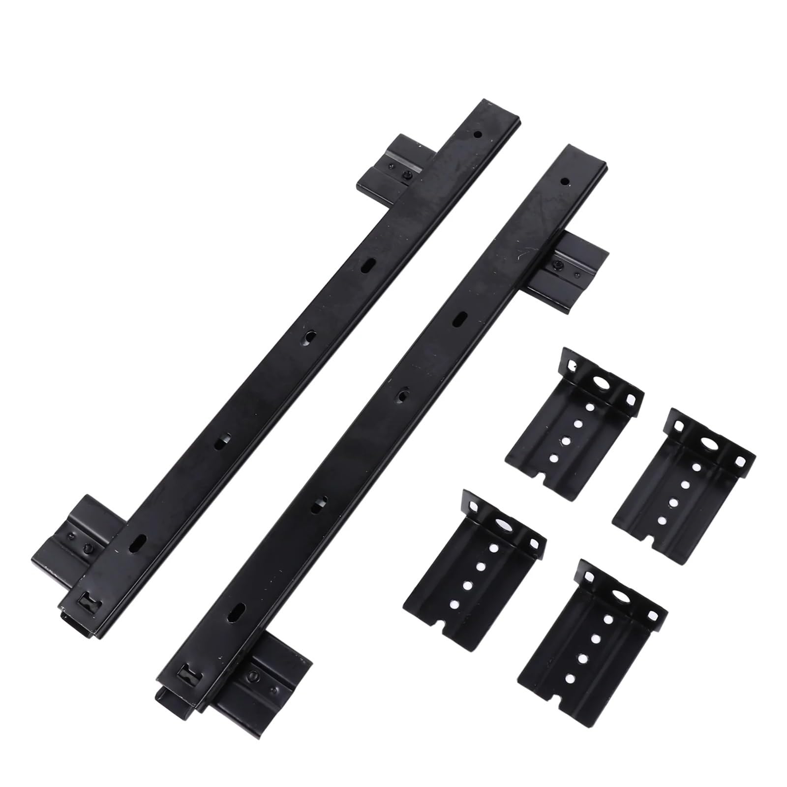 Hudfvioi Black Drawer Runners Desk Keyboard Drawer Rail Tray Slide Track Adjustable Steel Side Mount Suites Underdesk Computer For Drawer(Black)