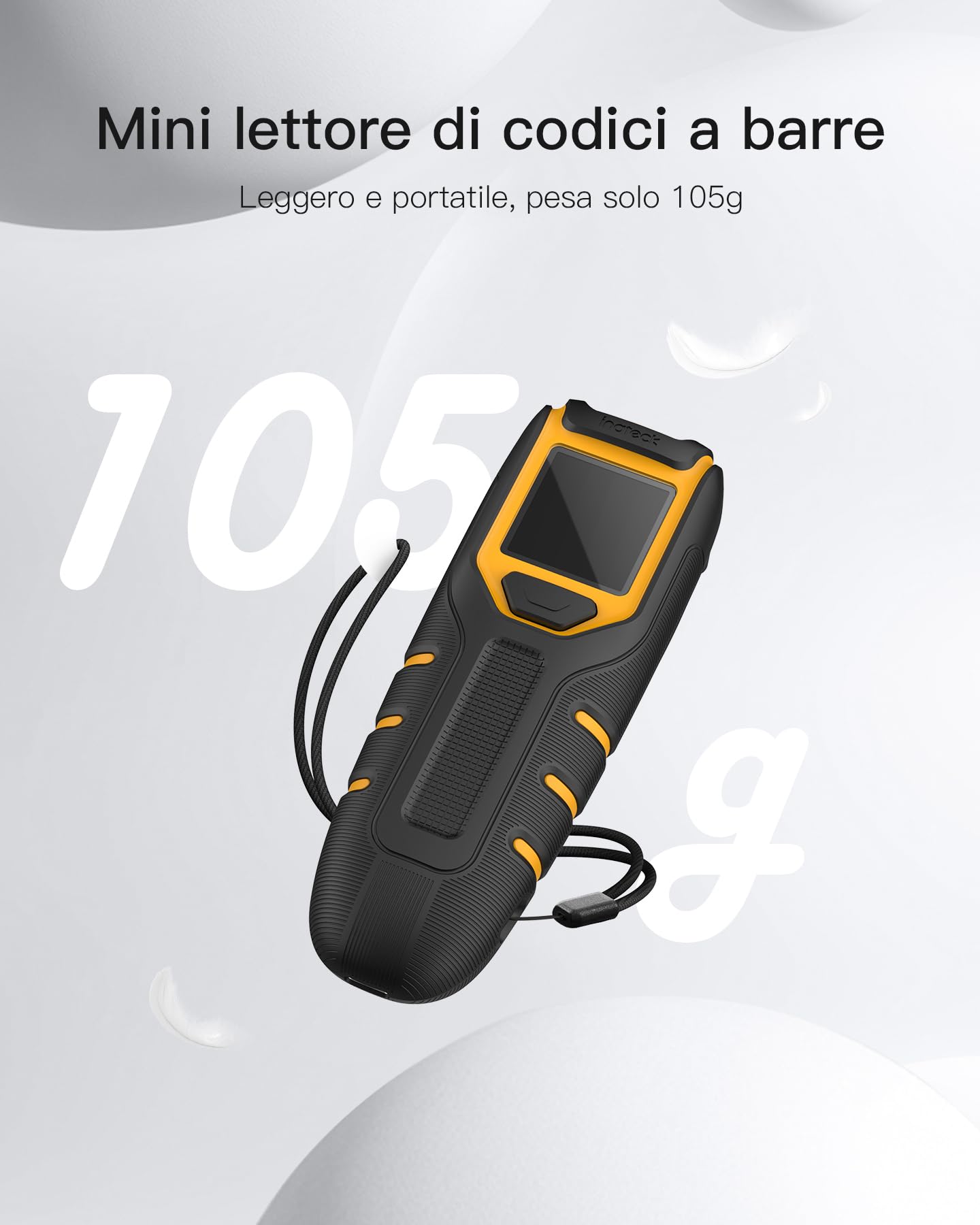 Inateck Lettore Codici a Barre 1D 2D QR, Portatile Barcode Scanner Wireless Bluetooth, Batteria 2600mAh, Compatibile Tablet iPhone Android iOS PC, Ideale Magazzino Logistica Negozio Spedizioni
