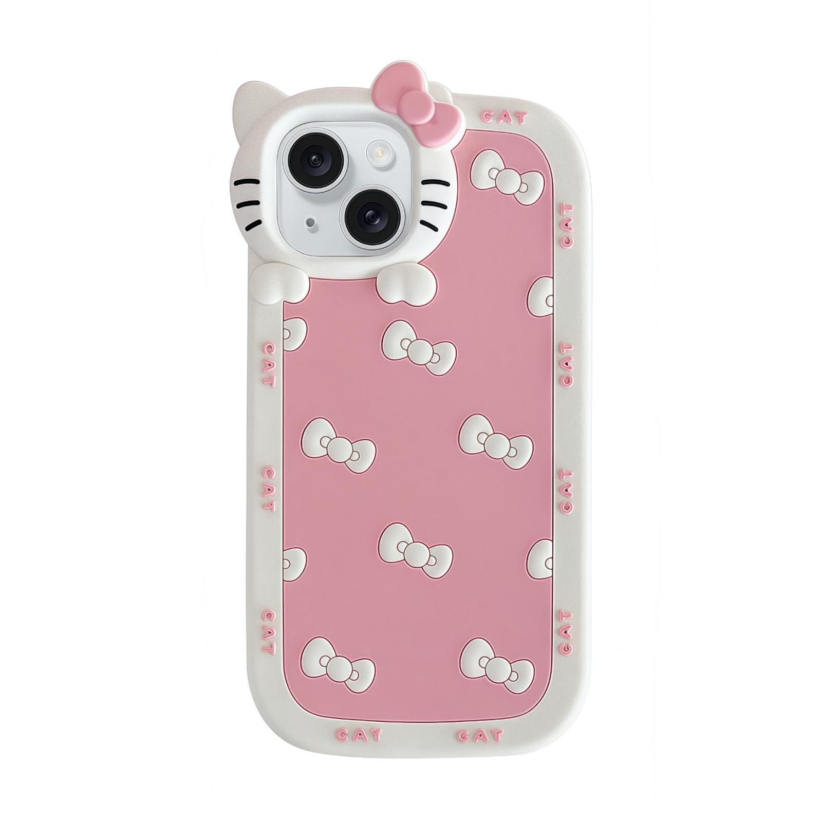 Coque iPhone 17 Pro Max chat mignon silicone souple rose drôle rétro Danzel